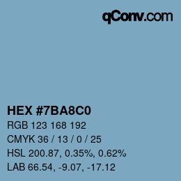Color code: HEX #7BA8C0 | qconv.com