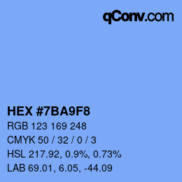 Color code: HEX #7BA9F8 | qconv.com