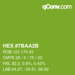 カラーコード: HEX #7BAA2B | qconv.com
