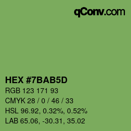 カラーコード: HEX #7BAB5D | qconv.com