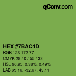 カラーコード: HEX #7BAC4D | qconv.com