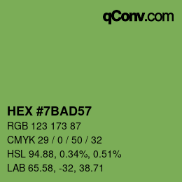颜色代码: HEX #7BAD57 | qconv.com