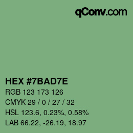 Color code: HEX #7BAD7E | qconv.com