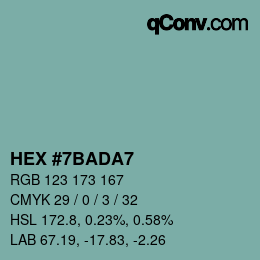 カラーコード: HEX #7BADA7 | qconv.com