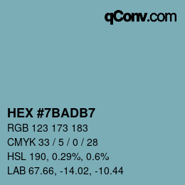 颜色代码: HEX #7BADB7 | qconv.com