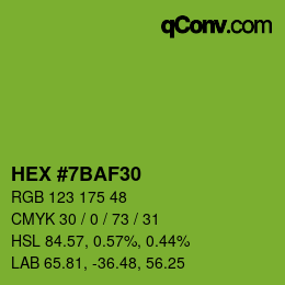 Color code: HEX #7BAF30 | qconv.com