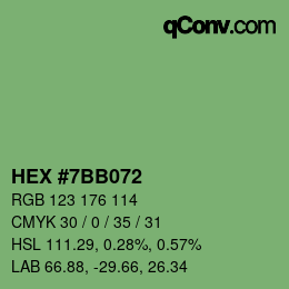 Color code: HEX #7BB072 | qconv.com