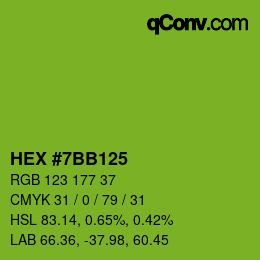 Color code: HEX #7BB125 | qconv.com