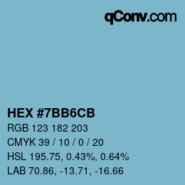 Color code: HEX #7BB6CB | qconv.com