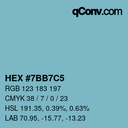 Farbcode: HEX #7BB7C5 | qconv.com