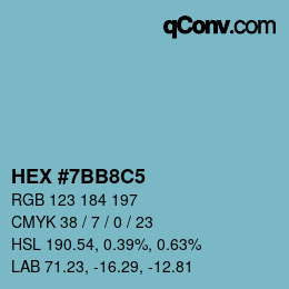 カラーコード: HEX #7BB8C5 | qconv.com