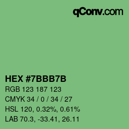 Color code: HEX #7BBB7B | qconv.com