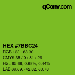 颜色代码: HEX #7BBC24 | qconv.com
