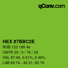 Color code: HEX #7BBC2E | qconv.com