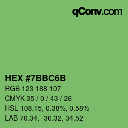 Color code: HEX #7BBC6B | qconv.com