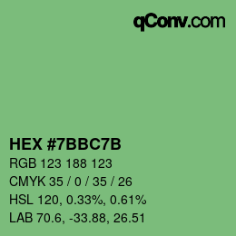 颜色代码: HEX #7BBC7B | qconv.com