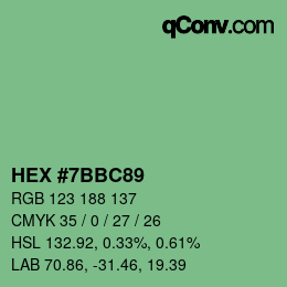 Color code: HEX #7BBC89 | qconv.com