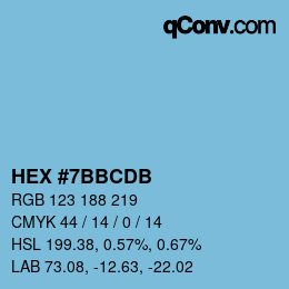 颜色代码: HEX #7BBCDB | qconv.com