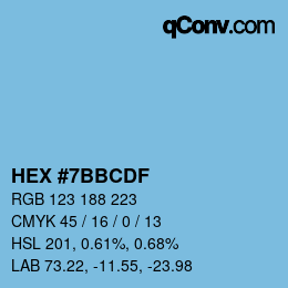 Color code: HEX #7BBCDF | qconv.com