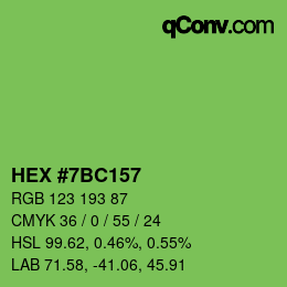 カラーコード: HEX #7BC157 | qconv.com
