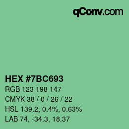 Color code: HEX #7BC693 | qconv.com