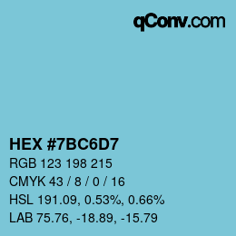 颜色代码: HEX #7BC6D7 | qconv.com