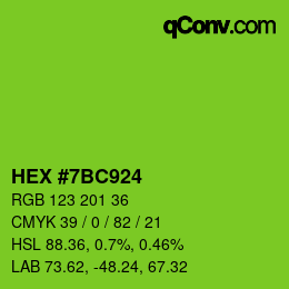 Farbcode: HEX #7BC924 | qconv.com