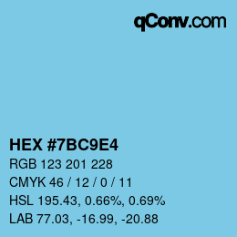 カラーコード: HEX #7BC9E4 | qconv.com