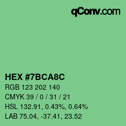 Color code: HEX #7BCA8C | qconv.com