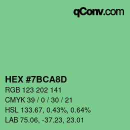 Color code: HEX #7BCA8D | qconv.com