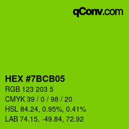 Color code: HEX #7BCB05 | qconv.com