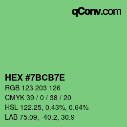 Color code: HEX #7BCB7E | qconv.com