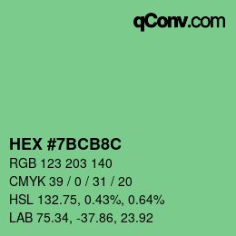 Color code: HEX #7BCB8C | qconv.com