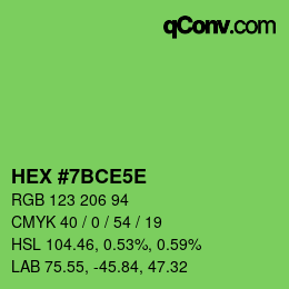 Código de color: HEX #7BCE5E | qconv.com