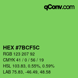 Color code: HEX #7BCF5C | qconv.com