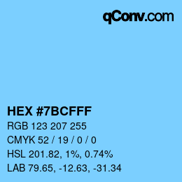 Color code: HEX #7BCFFF | qconv.com