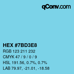 Color code: HEX #7BD3E8 | qconv.com