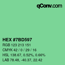 Color code: HEX #7BD597 | qconv.com