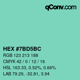 颜色代码: HEX #7BD5BC | qconv.com