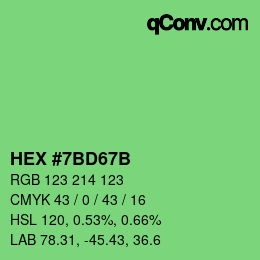 Color code: HEX #7BD67B | qconv.com