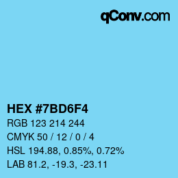 Código de color: HEX #7BD6F4 | qconv.com