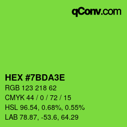 カラーコード: HEX #7BDA3E | qconv.com