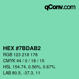 颜色代码: HEX #7BDAB2 | qconv.com