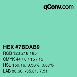 カラーコード: HEX #7BDAB9 | qconv.com