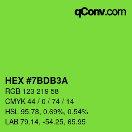 カラーコード: HEX #7BDB3A | qconv.com