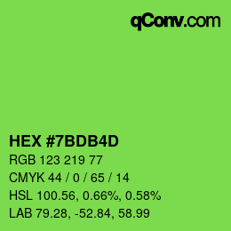 颜色代码: HEX #7BDB4D | qconv.com