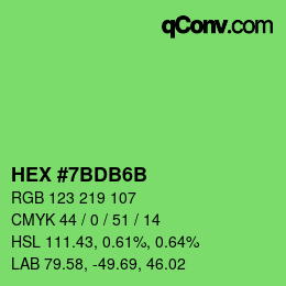 カラーコード: HEX #7BDB6B | qconv.com