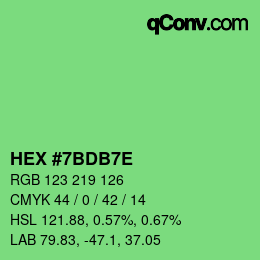Color code: HEX #7BDB7E | qconv.com