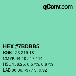 颜色代码: HEX #7BDBB5 | qconv.com