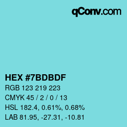 カラーコード: HEX #7BDBDF | qconv.com